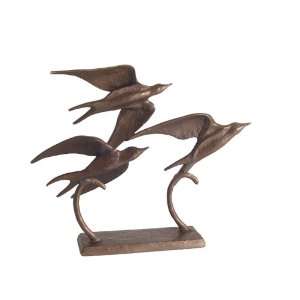  Family Of Birds Cast Bronze Sculpture Statue Figurine 