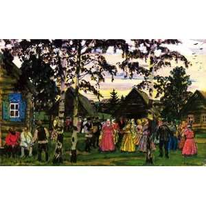 Hand Made Oil Reproduction   Boris Kustodiev   32 x 20 inches   Round 