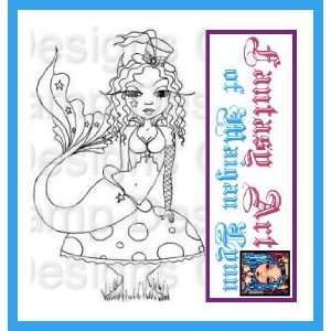 Tweedle Dee Mermaid Rubber Stamp