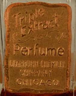 TRIPLE EXTRACT PERFUME BOTTLE DEARBORN CHEMICAL CHICAGO  