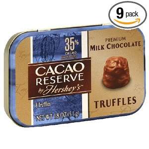   Reserve 35% Cacao Milk Chocolate Truffles, 1.8 Ounce Tins (Pack of 9