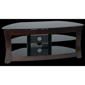  48“ Tool Less Wood and Glass TV Stand, Black Glass and 