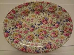   Chintz Summertime 10 Platter 1930s Wright Tyndale & Van  