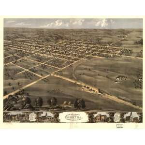    1869 birds eye map of city of Palmyra, Missouri
