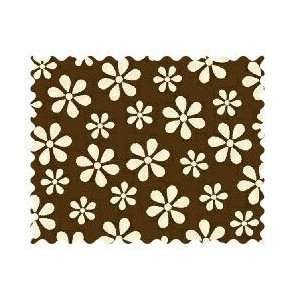  SheetWorld Cream Floral Brown Woven Fabric   By The Yard 