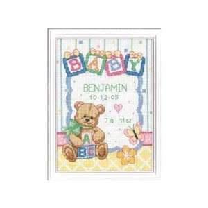  Baby Blocks Birth Record Counted Cross Stitch Kit Office 