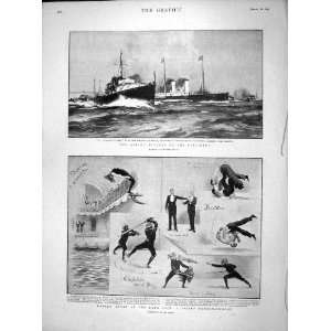  1899 CALAIS DOUVRES SHIP TORPEDO BOAT BATH CLUB LADIES 