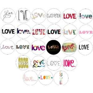  Set of 25 ~ LOVE ~ Quotes Words 1.25 Pinback Buttons 