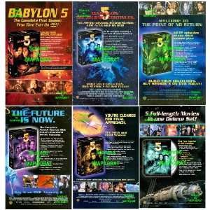  Babylon 5 6 DIFFERENT Print Ads Seasons 1  5 Plus 5 Movies 