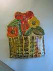 BEAUTIFUL SHABBY COUNTRY ITALICA ARS HAND PAINTED FLORAL BASKET WALL 