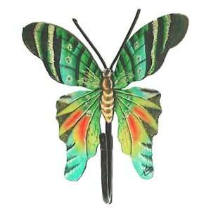  Painted Metal Turquoise & Green Butterfly Hook   Caribbean 