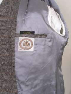 Press Donegal Mist Handwoven Tweed Blazer Wool Brown 42R Perfect 