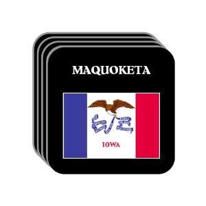 US State Flag   MAQUOKETA, Iowa (IA) Set of 4 Mini Mousepad Coasters