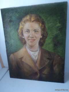 VINTAGE 1940s Art DECO Woman PORTRAIT Signed D. Norman  