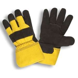 Yellow Canvas Back, Thinsulate Lined, Black Split Leather Palm, 2.5 