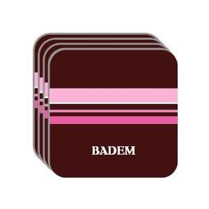 Personal Name Gift   BADEM Set of 4 Mini Mousepad Coasters (pink 