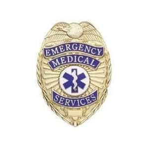  EMS EMT PARAMEDIC Gold Badge Shield with Full Color Star 