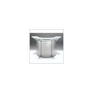   Modular Unit Brushed Steel Metal Home Bar in Silver Furniture & Decor