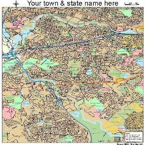  Street & Road Map of Newton, Massachusetts MA   Printed 
