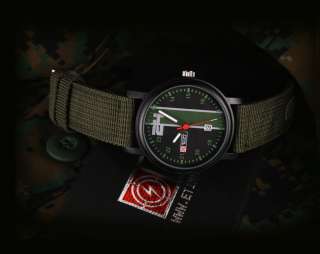 New Camo Green Wrist Date Quartz Analog Mens Watch Sport Army 