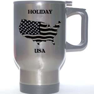  US Flag   Holiday, Florida (FL) Stainless Steel Mug 
