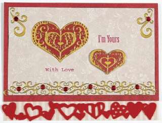 Gold HEARTS DAZZLES Stickers Self Adhesive Love Romance  