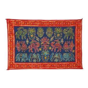 Cotton Elephant Peacock Camel Bird & Other Classic Figure Embroidered 