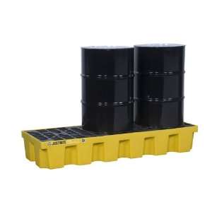   , 73 x 25 x 11 5/8 (LXWXH) Yellow 3 Drum In Line Pallet With Drain
