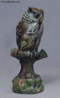 Beautiful Vienna Bronze Owl Marked Geschutzt  