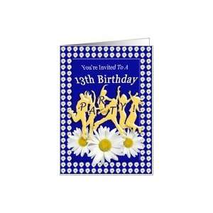    13th Birthday Party Invitation Daisies and Teens Card Toys & Games