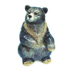  Black Bear Bejeweled Trinket Box