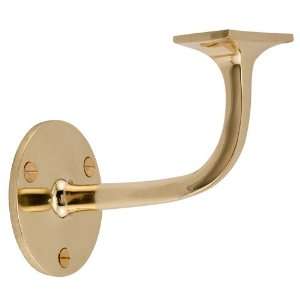  Timeless Solid Brass Handrail Bracket   Polished Brass 