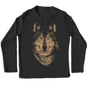  Organic Wolf Shirt, long sleeve black Baby