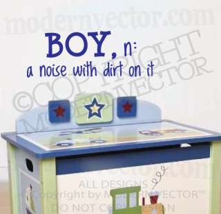   DIRT Quote Vinyl Wall Decal Nursery Boy Definition Lettering  