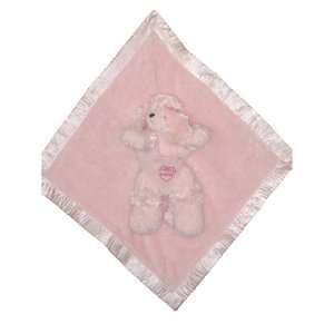   Soft 2 in 1 Security Blanket 18x18 Pink Lovie Banky w/12 Poodle Toy