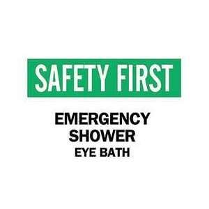Sign,10x14,emergency Shower Eye Bath   BRADY  Industrial 
