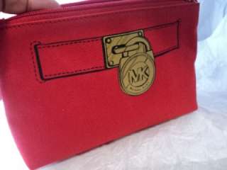 NEW michael kors hamilton trompe cosmetic case red, please see 