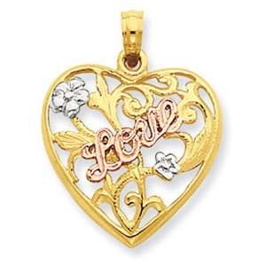   Heart Pendant Tri Colored Cant Fence Love In GEMaffair Jewelry