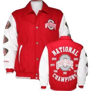 Ohio State Buckeyes Youth Commemorative Wool and Faux Leather Varsity 