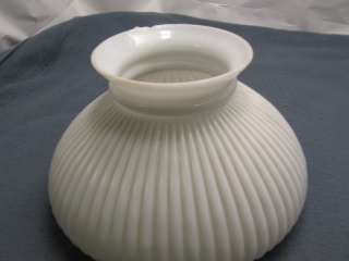 Milk White Glass Ribbed Shade Vintage/ Antique  