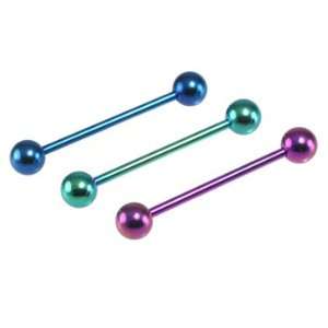 Colorline Blue Barbell  0g (8mm), 16mm Length, 12mm Ball Size   Sold 