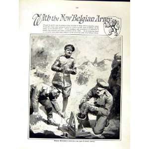  1917 WORLD WAR BELGIAN SOLDIERS FLANDERS TRENCH MORTAR 