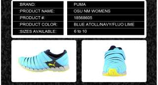 18568605] PUMA OSU NM WOMENS BLUE ATOLL/NAVY/FLUO LIME SIZES 6 TO 10 