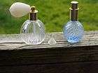 vintage glass perfume bottle push button spray ball atomizers lot of 2 