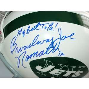 Broadway Joe Namath Autographed Signed Jets Helmet & Video