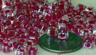 4mm TRIANGLE CL CRANBERRY Glass Beads 100  