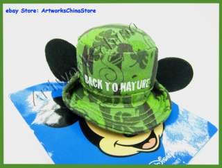 Disney Mickey Mouse Camouflage Hat Barrette Costume Hair Clip Green 
