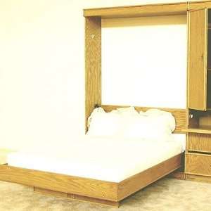   Oak Vertical Full Murphy Bed with Guest Cabinet