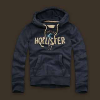 Hollister Men Trestles Beach Fleece Navy Hoodie Sweater  