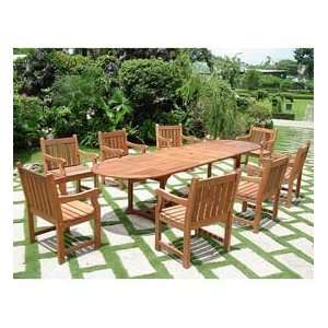     Wood Oval Extension Table & Baltic Armchair Patio, Lawn & Garden